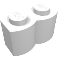 30136 - Brick Special 1 x 2 Palisade [aka Log] - White