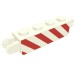 30387pr0002 - White - Hinge Brick 1 x 4 Locking with Danger Stripes Red Print