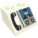 3039pr9958 - White - Slope 45Â° 2 x 2 with Phone and Minifig Print