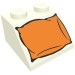 3039pr9965 - White - Slope 45Â° 2 x 2 with Orange Pillow Print