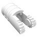 30553 - White - Hinge Cylinder 1 x 2 Locking with 2 Click Fingers and Axle Hole, 9 Teeth