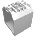 30639 - White - Container / Box, Open Ended 4 x 4 x 4 with 1 Hinge Finger Each End [Plain]