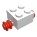 3137c01 - White - Brick Special 2 x 2 [Red Wheels for Single Tyre]