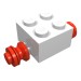 3137c02 - White - Brick Special 2 x 2 [Red Wheels for Dually Tire]