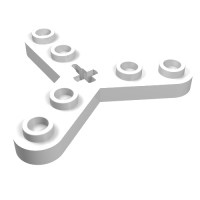 32125 - Technic Plate Rotor 3 Blade with Smooth Ends and 6 Studs (Propeller) - White