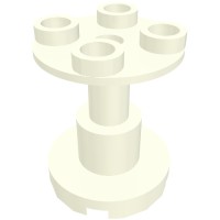 3940a - Support Round 2 x 2 x 2 Stand with Blocked Center Hole - White