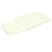 42607c01 - Wedge Plate 6 x 12 x 1 Cut Corners with 2 Fixed Rotatable Pins [aka 4 Juniors Wing Plate] - White