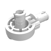 47455 - Technic Rotation Joint Ball Loop with Two Perpendicular Pins with Friction - White