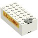 4760c01pr0003 - White - Battery Box, 9V Small [Complete Assembly] with LL-6482 Print