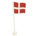 776pr0003 - White - Flag on Flagpole with Denmark Print