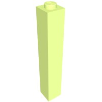 2453b - Brick 1 x 1 x 5 with Solid Stud - Yellowish Green