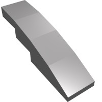 11153 - Slope Curved 4 x 1 No Studs [Stud Holder with Symmetric Ridges] - Flat Silver