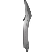 11305 - Large Figure Weapon Blade, Curved Tip with Axle - Flat Silver