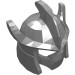 12617 - Helmet Trident Shaped with Face Mask - Flat Silver