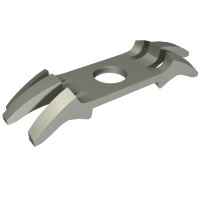 12618 - Minifig Neckwear Shoulder Pads with Spikes - Flat Silver