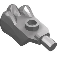 15090 - Animal Body Part, Hand / Paw with Stud on Top, Bar on Side and 3 Bar Holders on Bottom - Flat Silver