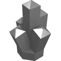 30385 - Rock 1 x 1 Crystal 5 Point - Flat Silver