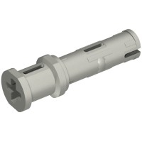 65304 - Technic Pin Long with Friction Ridges Lengthwise and Stop Bush [2 Lateral Holes, Small Pin Hole] - Flat Silver
