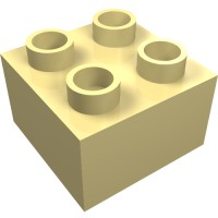 3437 - Duplo Brick 2 x 2 - Light Yellow