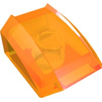 30602 - Slope Curved 2 x 2 with Lip, No Studs - Trans-Orange
