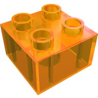 3437 - Duplo Brick 2 x 2 - Trans-Orange