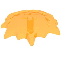 35032e - Wave / Power Burst / Flame, Shield Large with Bar End - Trans-Orange