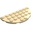 22888 - Tan - Plate Round Half 4 x 8