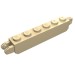 30388 - Tan - Hinge Brick 1 x 6 Locking with 1 Finger Vertical End and 2 Fingers Vertical End, 9 Teeth