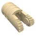 30553 - Tan - Hinge Cylinder 1 x 2 Locking with 2 Click Fingers and Axle Hole, 9 Teeth