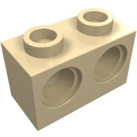 32000 - Technic Brick 1 x 2 [2 Pin Holes] - Tan