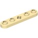 32124 - Tan - Technic Plate 1 x 5 with Smooth Ends, 4 Studs and Centre Axle Hole