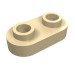 35480 - Plate Special 1 x 2 Rounded with 2 Open Studs - Tan