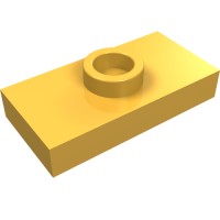 15573 - Plate Special 1 x 2 with 1 Stud with Groove and Inside Stud Holder (Jumper) - Bright Light Orange
