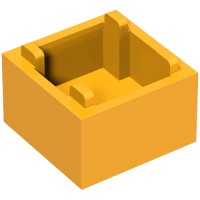35700 - Container Box 2 x 2 x 1 [Plain] - Bright Light Orange