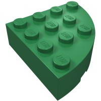 2577 - Brick Round Corner 4 x 4 Full Brick - Green