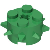 27266 - Brick Round 2 x 2 Special with Spikes - Green