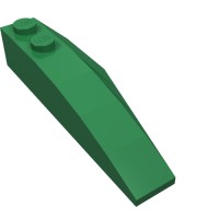 41748 - Wedge Curved 6 x 2 Left, Inner Ridges - Green