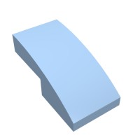 11477 - Slope Curved 2 x 1 No Studs [1/2 Bow] - Bright Light Blue