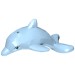 13392pr0001 - Bright Light Blue - Animal, Dolphin, Jumping with Bottom Axle Holder, Blue Eyes and Eyelashes Print