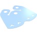 21490 - Neckwear Cape, Short, Curved Bottom, 3 Top Holes and Heart Shaped Holes - Bright Light Blue