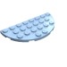 22888 - Bright Light Blue - Plate Round Half 4 x 8