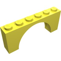 12939 - Brick Arch 1 x 6 x 2 - Very Thin Top without Reinforced Underside - Bright Light Yellow