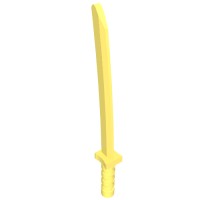 21459 - Weapon Sword / Katana / Shamshir with Capped Pommel [Square Guard] - Bright Light Yellow