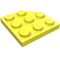 30357 - Plate Round Corner 3 x 3 - Bright Light Yellow