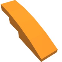 11153 - Slope Curved 4 x 1 No Studs [Stud Holder with Symmetric Ridges] - Orange