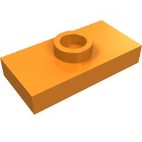 15573 - Plate Special 1 x 2 with 1 Stud with Groove and Inside Stud Holder (Jumper) - Orange