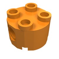 17485 - Brick Round 2 x 2, Pin Holes - Orange