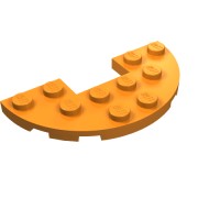 18646 - Plate Round Half 3 x 6 with 1 x 2 Cutout - Orange