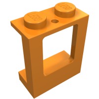 2377 - Window 1 x 2 x 2 Plane, Solid Studs - Orange