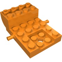 24055 - Vehicle Base, Carriage 4 x 6 x 1 2/3 with Wheel Clip Pins - Orange